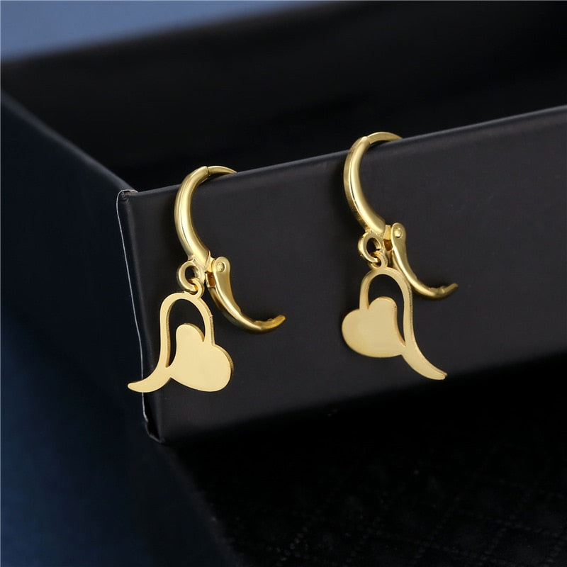 Mini Heart Pendant Drop Earrings Women Gifts Earring Cute Girls Eardrop Jewelry