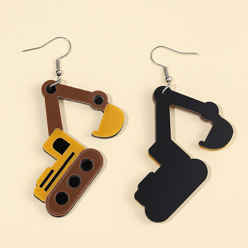 Excavator Drop Earrings Women Travel Fashion Cartoon Earrings Creative Jewelry