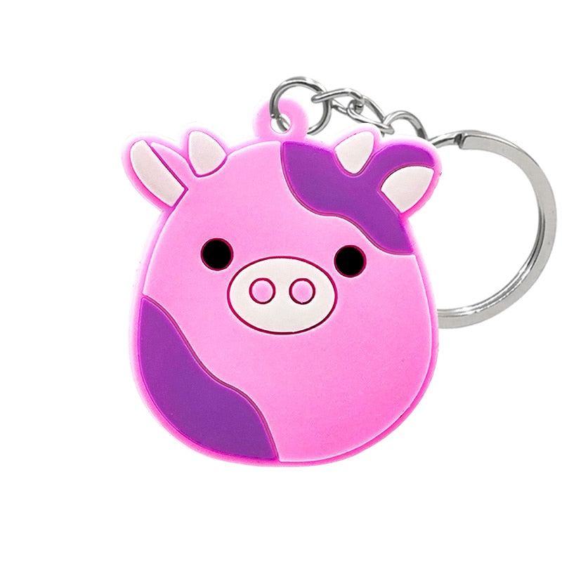 14 Styles Anime Keychain Cute Pigs Lovely Pink Animal Keyring Kids Toys Gadget