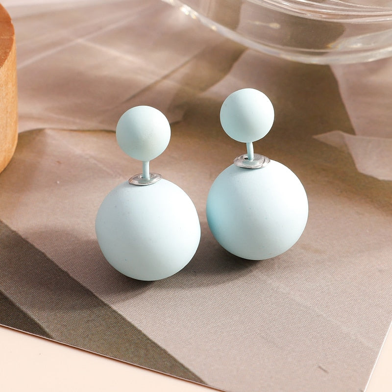 Minimalistic Ball Design Fashion Earrings Women Girls Stud Earrings Wedding