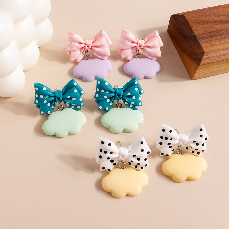 Light Green Cloud Stud Earrings Women Gifts Earring Cute Girls Eardrop Jewelry