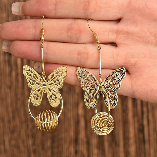 Butterfly Spiral Pendant Drop Earrings Cartoon Ear Pendants Accessories Women