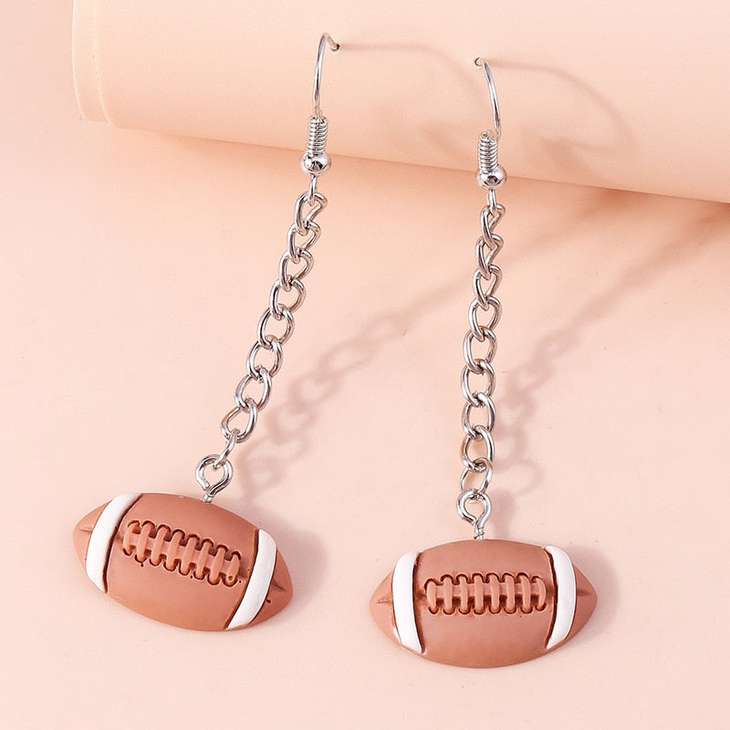 American Football Ball Dangle Earrings Women Charms Earring Fashion Creative