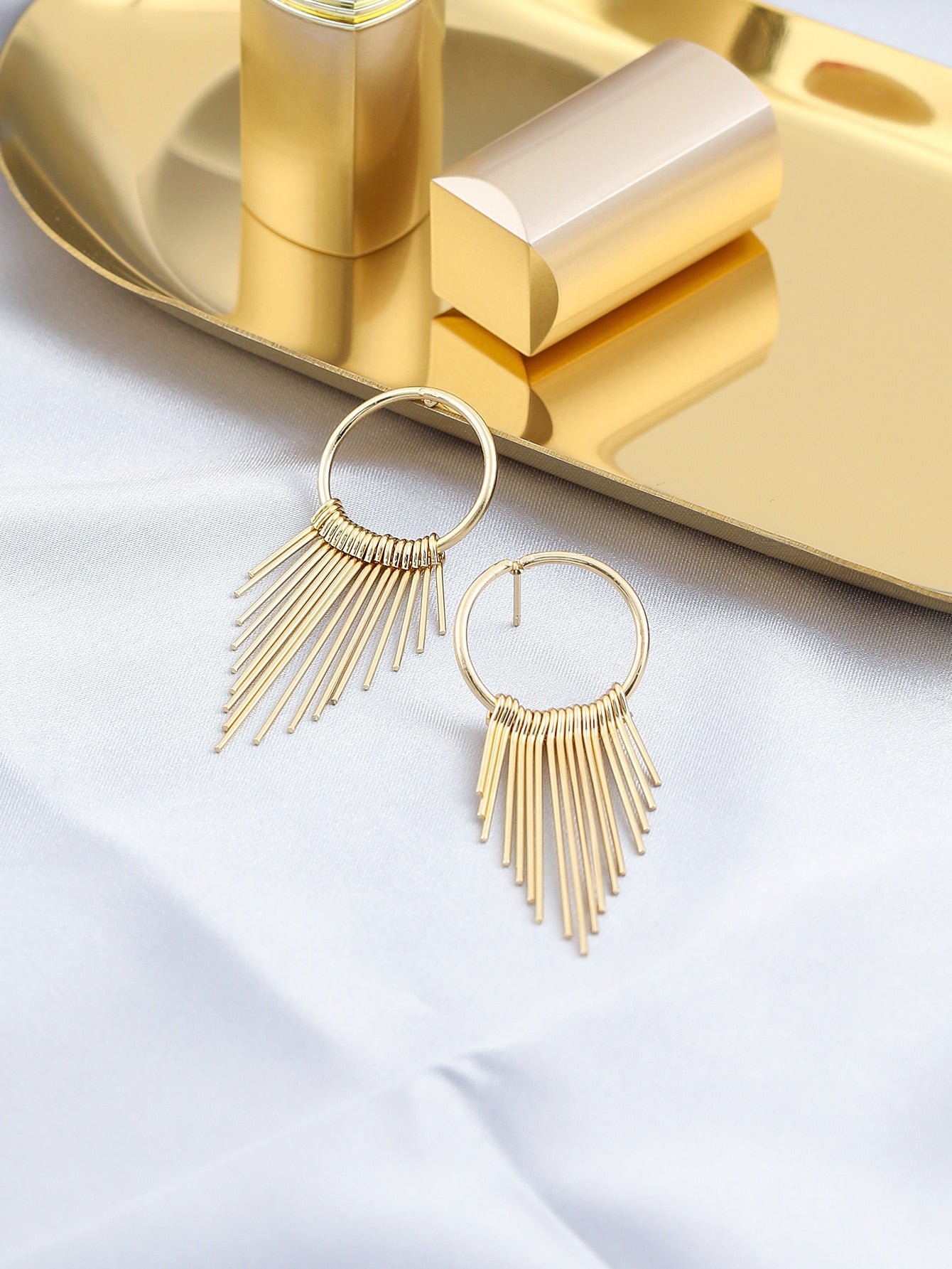 Geometric Tassel Drop Earrings Women Girl Fashion Trendy Jewelry Accessories