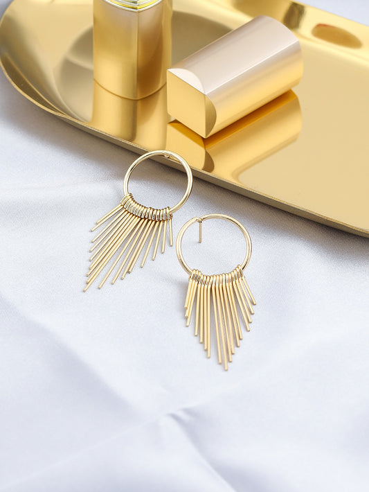 Geometric Tassel Drop Earrings Women Girl Fashion Trendy Jewelry Accessories