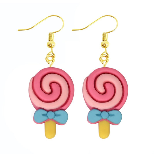 Cartoon Lollipop Funny Cute Resin Food Drop Earrings Women Creativity Jewelry