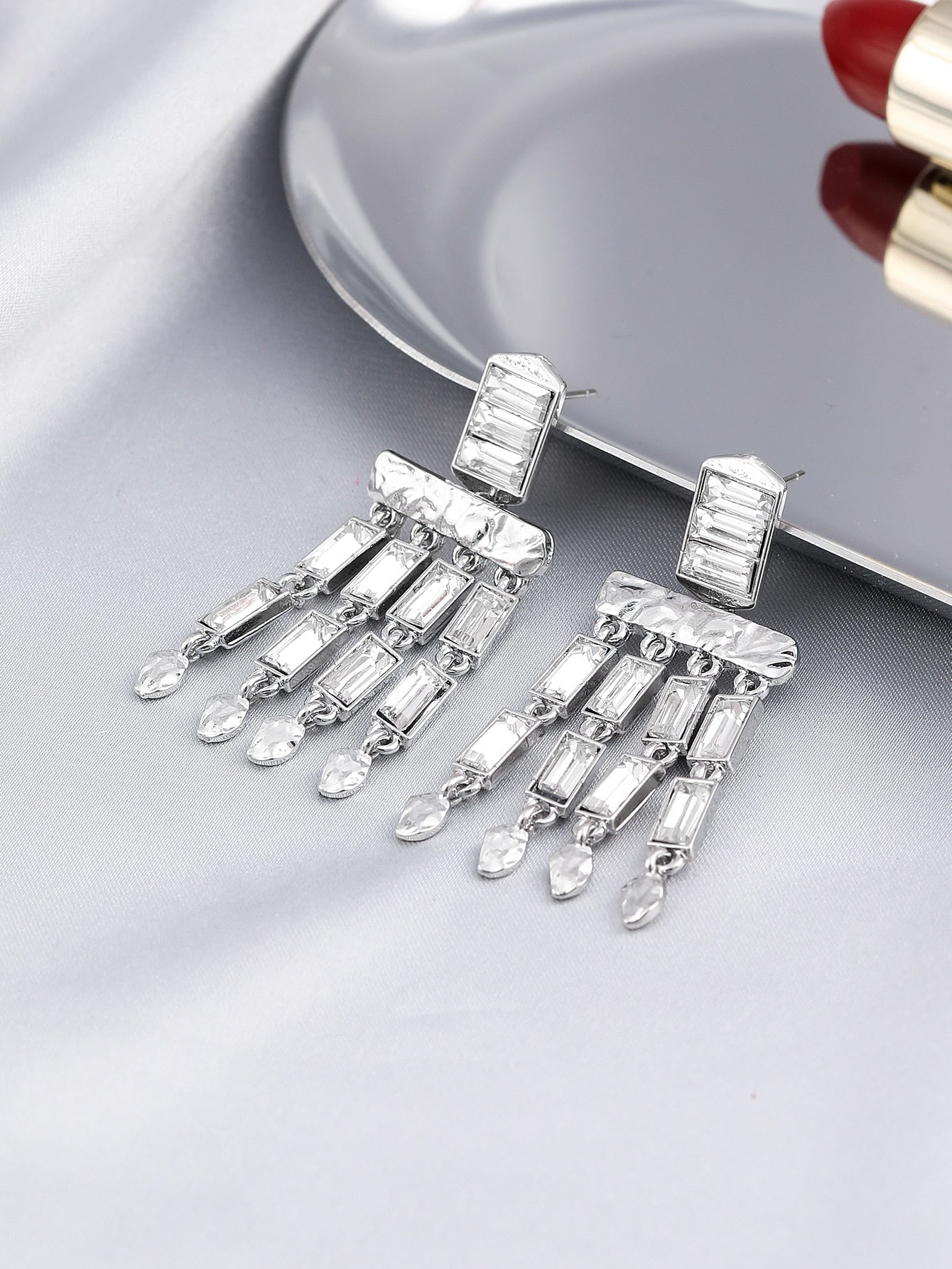 Geometric Crystal Lady Cute Dangle Earrings for Women Jewelry Girls Earrings