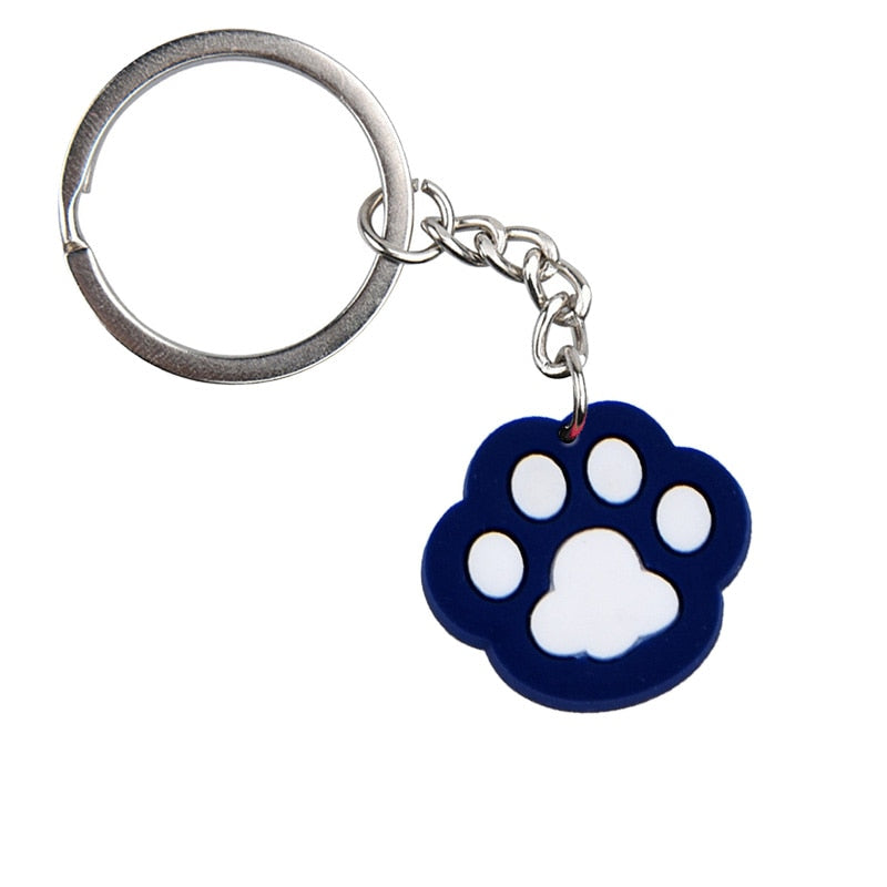 Dark Dog Cat Paw Keychain Party Gift Cute Keyring Cartoon DIY Jewelry Souvenir