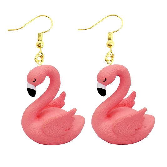 Pink Flamingo Dangle Earrings Women Gifts Earring Cute Girls Eardrop Jewelry