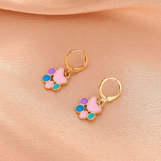 Colorful Paw Drop Earrings Fashion Women Summer Party Jewelry Girls Gifts