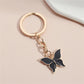 Red Metal Butterfly Keychains Women Handbag Charms Exquisite Keyring For Girls