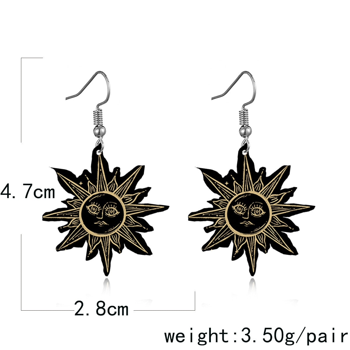 Creative Acrylic Sun Dangle Earrings Charms Jewelry Fashion Creative Earrings