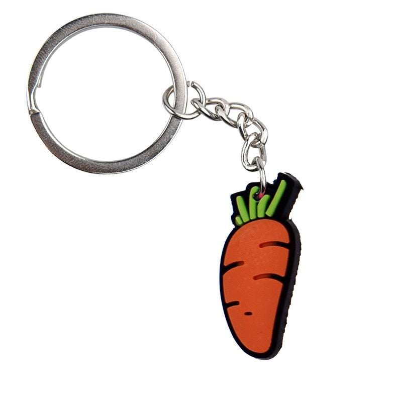 Carrot Veggies Keyring Cartoon Keychains Souvenir Jewelry Bag Pendant Gift