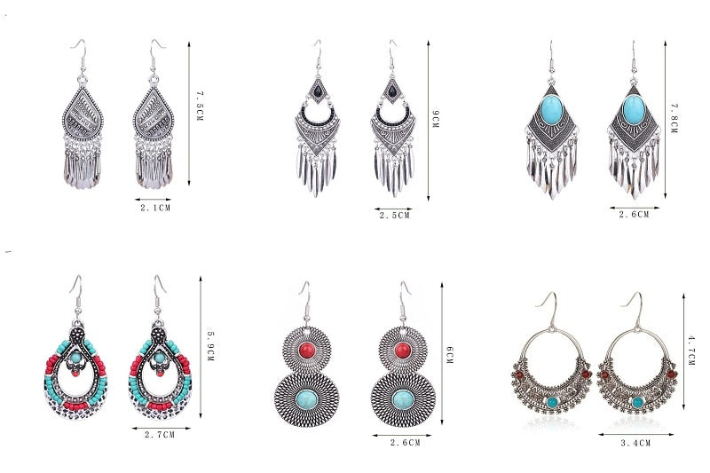 Rhombus Metal Tassels Dangling Drop Earrings Female Fashion Earrings Jewelry