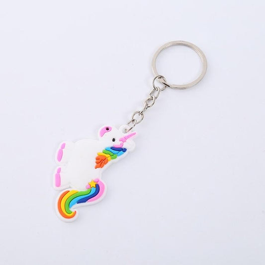 Rainbow Unicorn Keychain Party Gift Cute Keyring Cartoon DIY Jewelry Souvenir