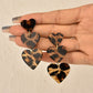 Acrylic Leopard Pattern Heart Dangle Earrings Women Charms Earring Fashion