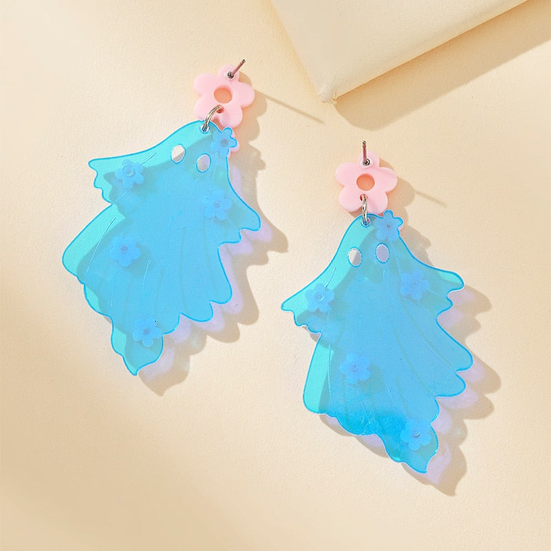 Flower Ghost Drop Earrings Women Travel Fashion Cartoon Earrings Creative