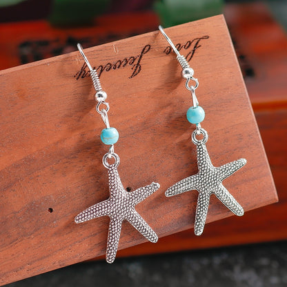 Starfish Turquoise Detail Dangle Earrings Women Gifts Earring Cute Girls Eardrop