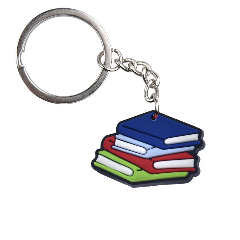 26 Styles Cart Fox Books Guitar Bus Creative Cartoon PVC Keychain For Keyring