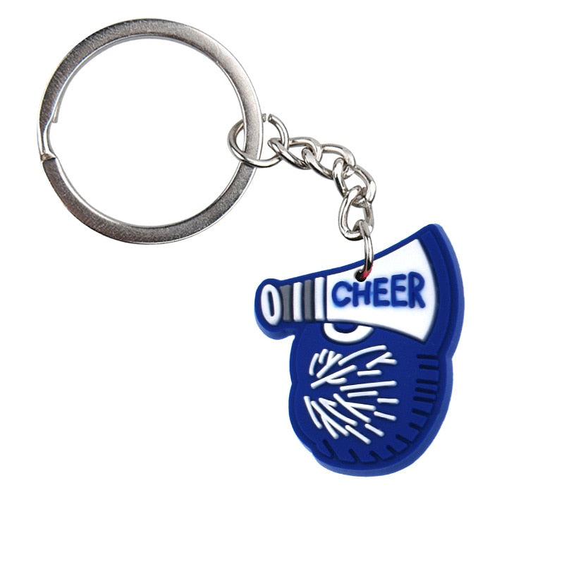 15 Styles Cheerleading Rubber Keychain Cheer Team Charms Keyring Teenager Gift