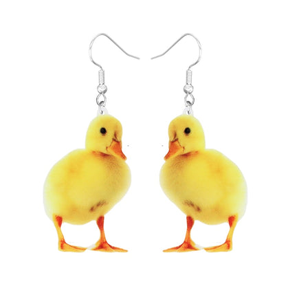 Duckling Design Drop Earrings Women Fashion Creative Art Cute Stylish Jewelry