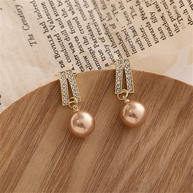 17 Styles Pearl Geometry Stud Earrings Charm Woman Wedding Elegant Romantic Ear