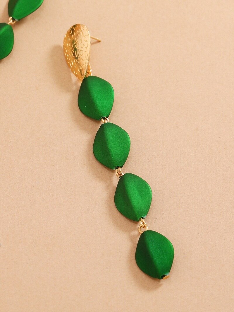 Green Beads Tassel Lady Cute Drop Earrings for Women Jewelry Girls Earrings