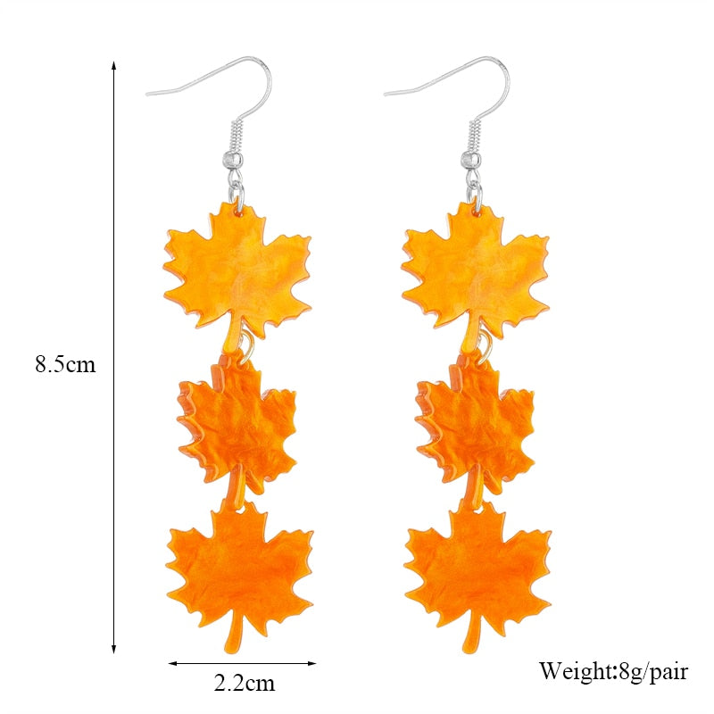 Maple Leaf Dangle Earrings Women Travel Fashion Cartoon Earrings Creative