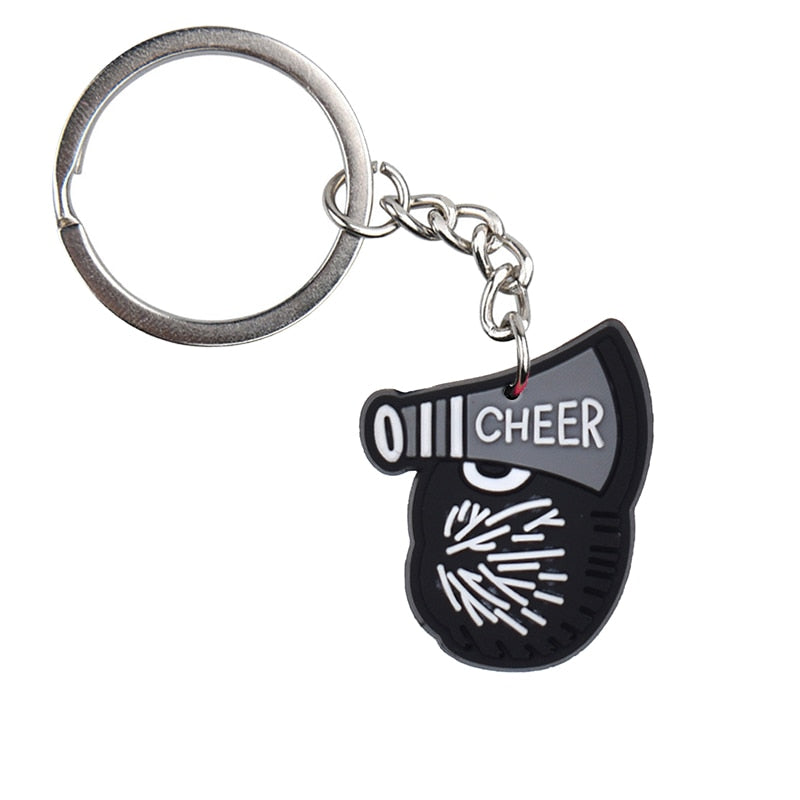 15 Styles Cheerleading Rubber Keychain Cheer Team Charms Keyring Teenager Gift