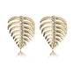 Golod-colored Palm Leaf Fashion Earrings Minimalist Creative Style Ear Studs