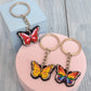 8 Styles PVC Colorful Cartoon Butterfly Keyring Cute Creative Fashion Keychains