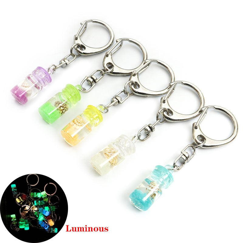 16 Styles Creative Luminous Bottle Glow In The Dark Keychain Gift Cute Charms