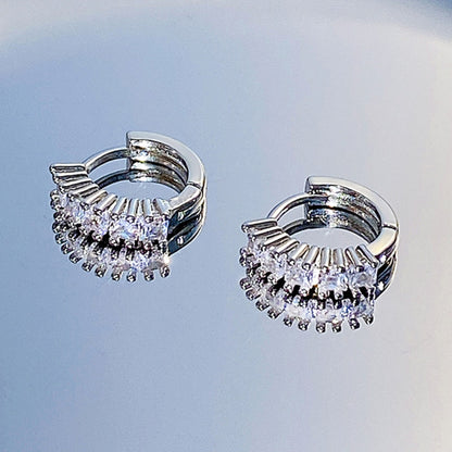 Small Rhinestone Hoop Earrings for Fashion Stylish Jewelry Drop Earrings