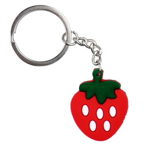 Strawberry Fruit Keyring Cartoon Keychains Souvenir Jewelry Bag Pendant Gift