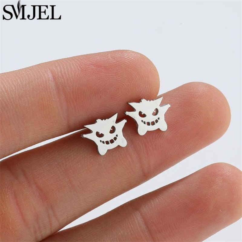 Monster Design Stainless Steel Earrings Women Jewelry Small Studs Gifts Earring