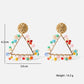 Boho Colorful Beaded Triangle Drop Earrings Women Fashion Creative Art Cute