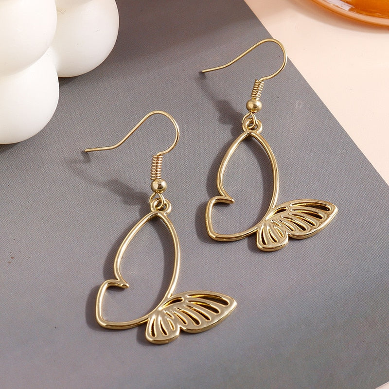 Irregular Size Butterfly Drop Earrings Women Gifts Earring Cute Girls Eardrop