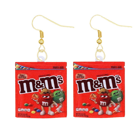 Red Candy Bag Funny Design Drop Earrings Women Charms Earring Fashion