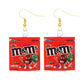 19 Styles Acrylic Cute Snacks Foods Funny Candy Chocolate Cookies Earrings Women