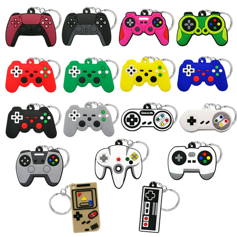 47 Styles Colorful Gamepad Joystick Keychain Cartoon Key Holder Car handbag