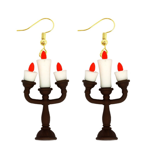 Creative Funny Design Candles Drop Earrings Women Creativity Jewelry Cute