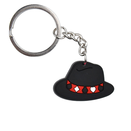 Gaming Hat Soft PVC Key Ring Keychain Pendant Retro Lucky Jackpot Business Gifts