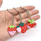 6 Styles Dipped Avocado Strawberry Carrot Cherry Pineapple Cartoon Keyring Cute