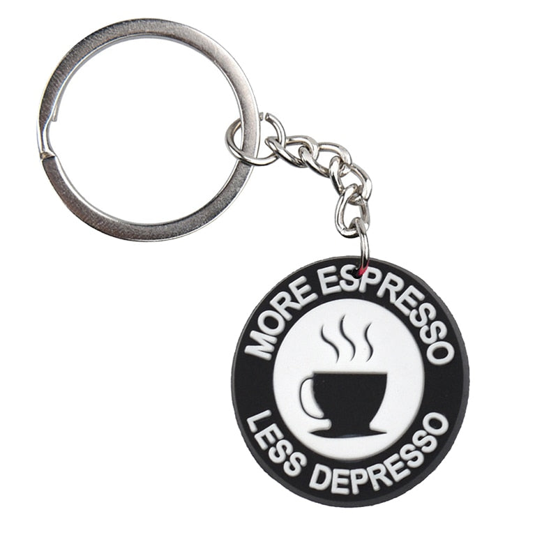 More Espresso Coffee keychain Cartoon Key Ring Anime Pendant Key Holder Art Gift