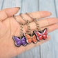 8 Styles PVC Colorful Cartoon Butterfly Keyring Cute Creative Fashion Keychains