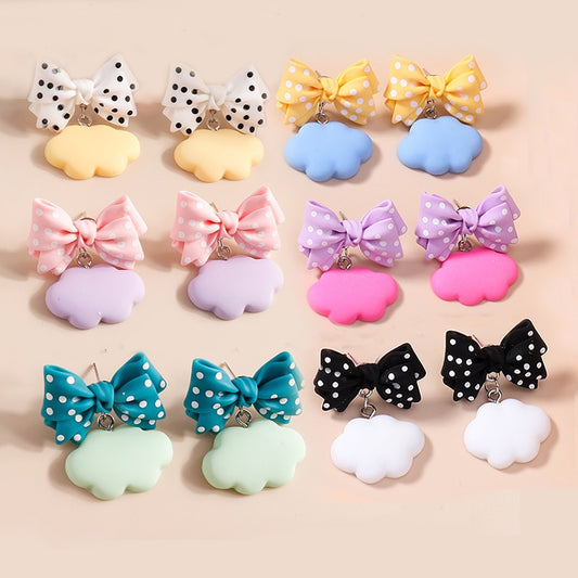 54 Styles Summer Cloud Bow Dangle Earrings Women Gifts Earring Cute Girls