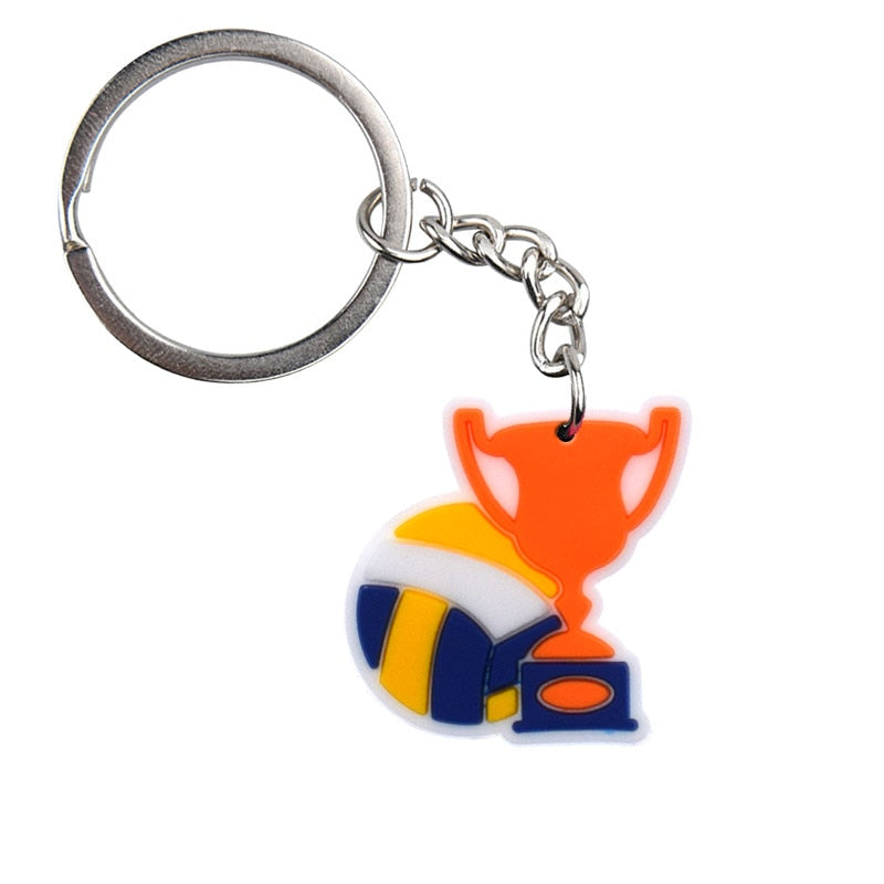 Volleyball Sport Champion keychain Cartoon Key Ring Anime Pendant Key Holder Art