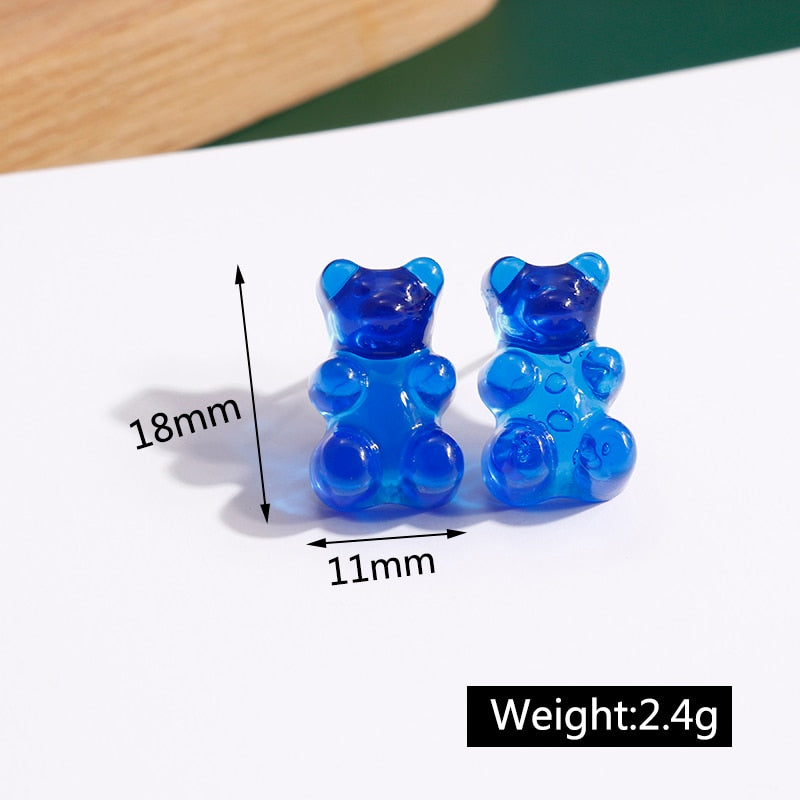 Blue Bear Stud Earrings Women Creativity Jewelry Cute Earring Girls Gift