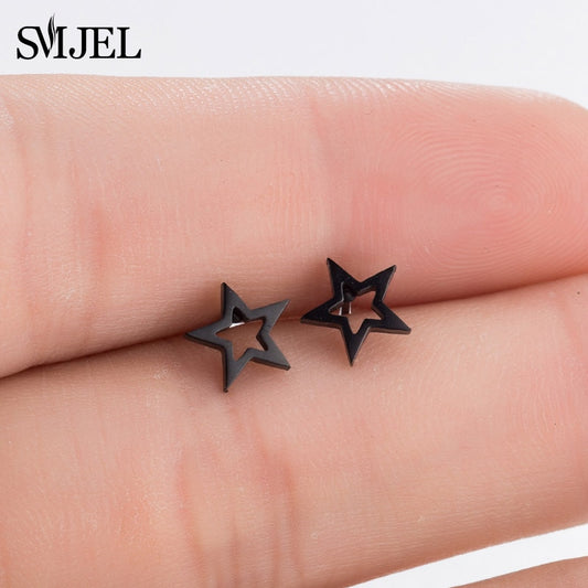 Pointy Star Stainless Steel Earrings Women Jewelry Small Studs Gifts Earring