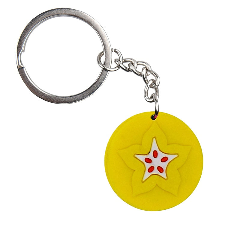 Starfruit Keyring Cartoon Keychains Souvenir Jewelry Bag Pendant Gift